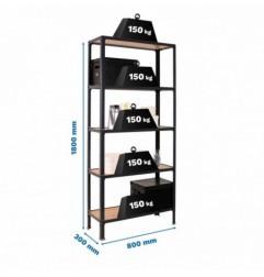 SIMONHOME CLICK WOOD MINI 5/300 ANTRACITA/ROBLE NO
