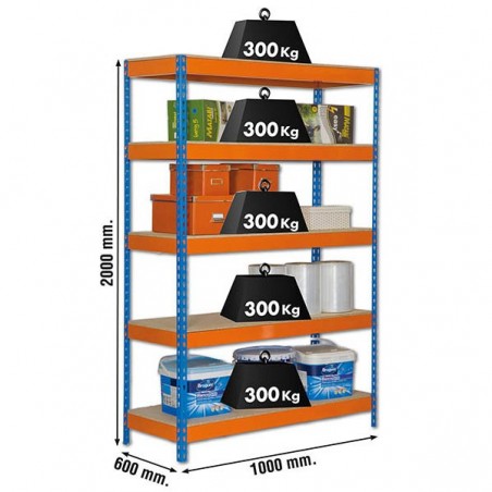 BRICOFORTE 1006-5 CHIPBOARD AZUL/NARANJA/MADER
