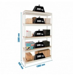 BRICOFORTE 1006-5 CHIPBOARD BLANCO/MADERA