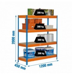 BRICOFORTE 1204-4 CHIPBOARD AZUL/NARANJA/MADERA