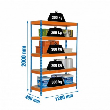 BRICOFORTE 1204-5 CHIPBOARD AZUL/NARANJA/MADER