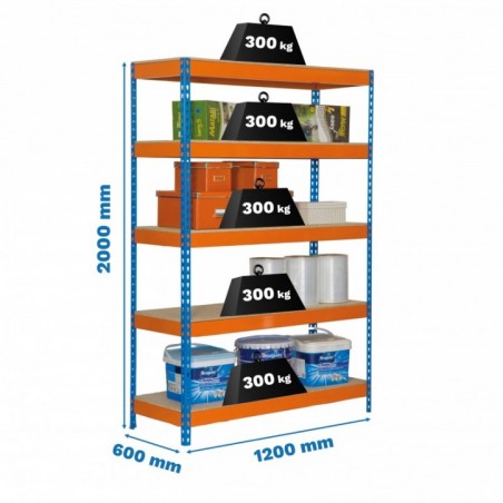 BRICOFORTE 1206-5 CHIPBOARD AZUL/NARANJA/MADER