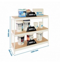 SIMONFORTE 1206-3 CHIPBOARD 1500 BLANCO/MADERA