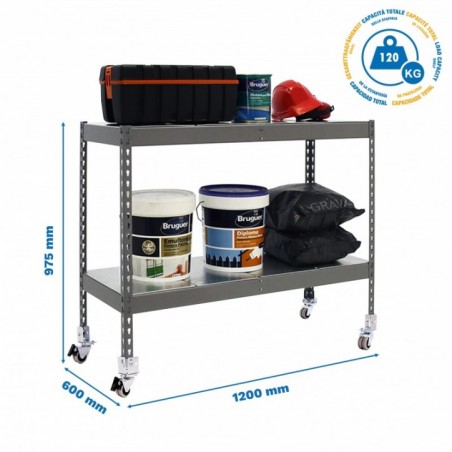 SIMONFORTE MOB. 1206-2 METAL 900 GRIS/GALVA