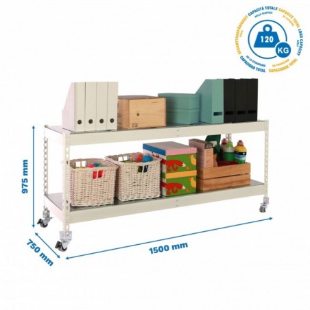 SIMONFORTE MOB. 1507-2 METAL 900 BLANCO/GALVA