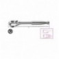 910M/55 Carraca reversible con cuadrado macho de 3/8&quot,, con mango de metal cromado