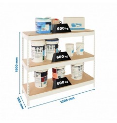 ECOFORTE 1206-3 CHIPBOARD BLANCO/MADERA
