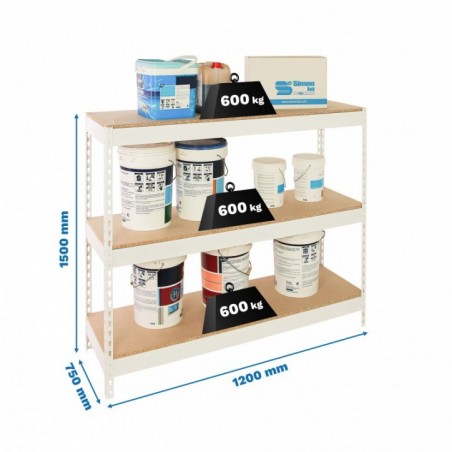 ECOFORTE 1206-3 CHIPBOARD BLANCO/MADERA