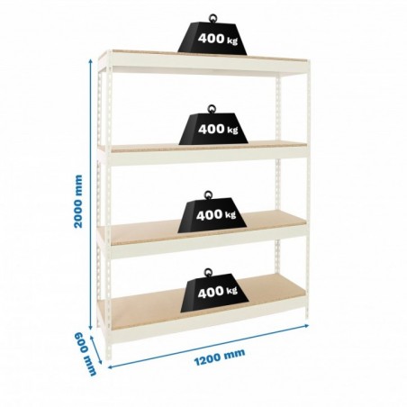 ECOFORTE 1206-4 CHIPBOARD BLANCO/MADERA