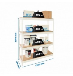 ECOFORTE 1207-4 CHIPBOARD BLANCO/MADERA