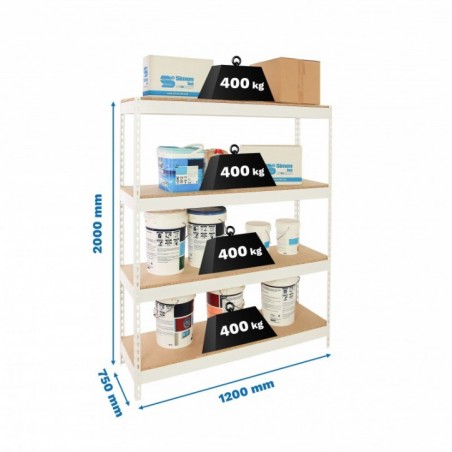 ECOFORTE 1207-4 CHIPBOARD BLANCO/MADERA