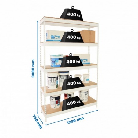 ECOFORTE 1207-5 CHIPBOARD 3000 BLANCO/MADERA