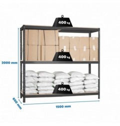 ECOFORTE 1506-3 CHIPBOARD ANTRACITA/MADERA