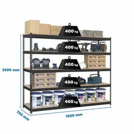 ECOFORTE 1507-5 CHIPBOARD 2500 ANTRACITA/MAD
