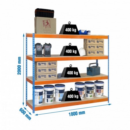 ECOFORTE 1806-4 CHIPBOARD AZUL/NARANJA/MADERA