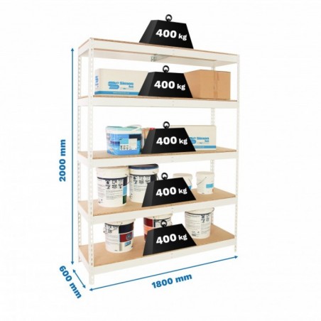 ECOFORTE 1806-5 CHIPBOARD BLANCO/MADERA