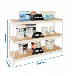 ECOFORTE 1807-3 CHIPBOARD BLANCO/MADERA