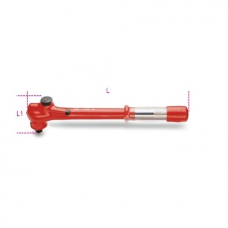 606MQ/50 Llave dinamométrica de resorte con carraca reversible, aislada