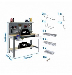 PACK SIMONWORK BT3 BOX 1200 GRIS/MAD+ 9ACCS
