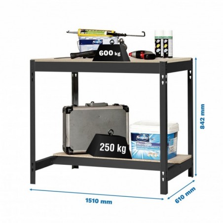 SIMONWORK BT0 1500x600 ANTRACITA/MADERA