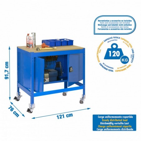 SIMONWORK MOBILE BT0 CABINET 1200 AZUL/MADERA