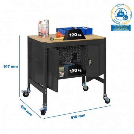 SIMONWORK MOBILE BT0 CABINET 900 ANTRACITA/MADERA