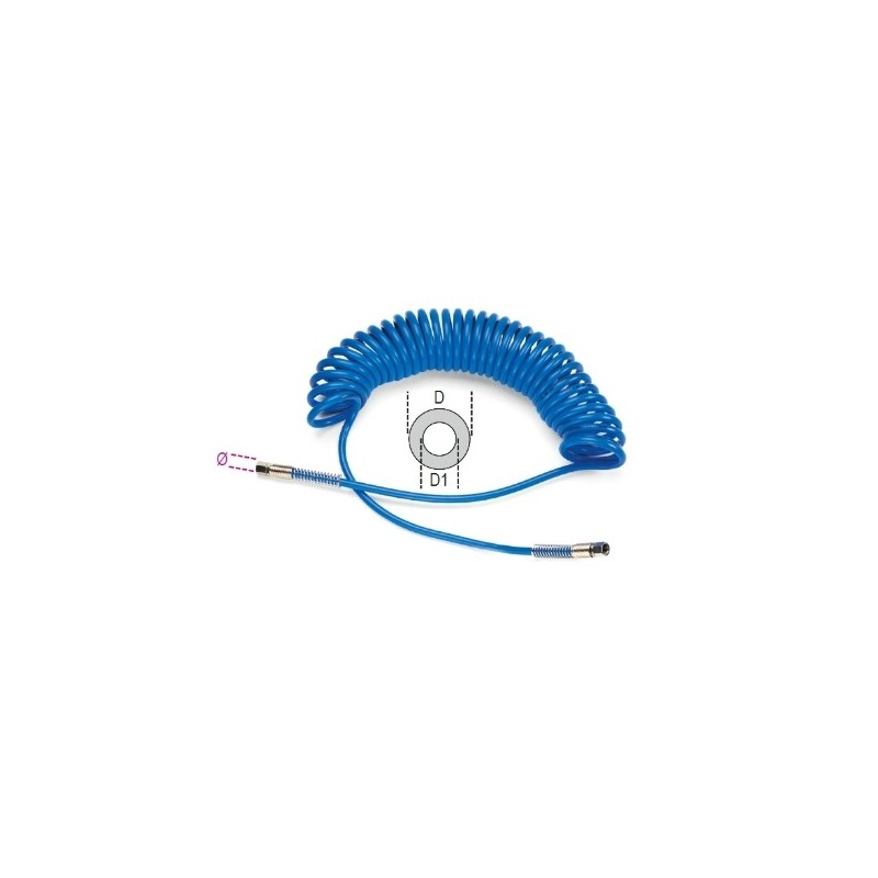 1915C 6,5X10 Espiral de poliuretano 95 Shore, extensible a 12 m