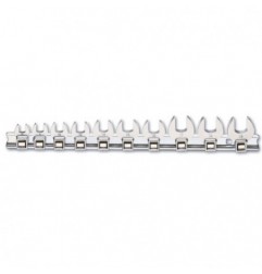 910CF/SB10 Juego de 10 llaves de pata de gallo planas de 3/8&quot,, en soporte