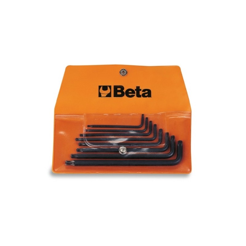 97RTX/B8 Juego de 8 llaves acodadas para tornillos Tamper Resistant Torx&reg,, bruñidas, en sobre