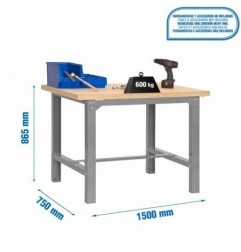 SIMONWORK BT6 MDF 1500x750 GRIS/MADERA