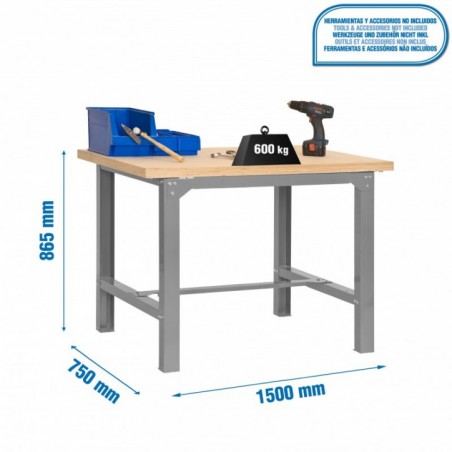 SIMONWORK BT6 MDF 1500x750 GRIS/MADERA