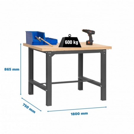 SIMONWORK BT6 MDF 1800x750 ANTRACITA/MADERA