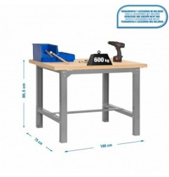 SIMONWORK BT6 MDF 1800x750 GRIS/MADERA