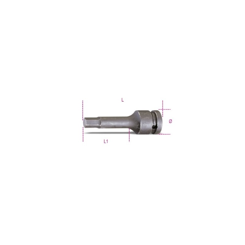 720ME 10 Vaso de impacto de 1/2&quot, con punta Allen