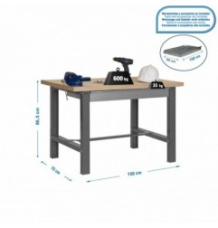 SIMONWORK BT6 MDF 1BOX 1500x750 GRIS/MADERA