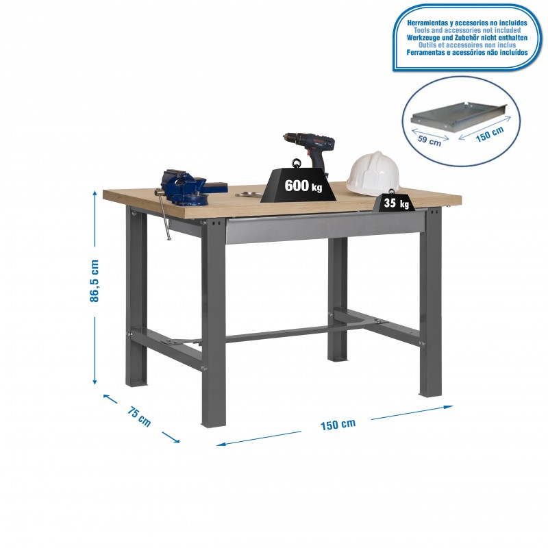 SIMONWORK BT6 MDF 1BOX 1500x750 GRIS/MADERA