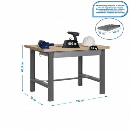 SIMONWORK BT6 MDF 1BOX 1800x750 GRIS/MADERA