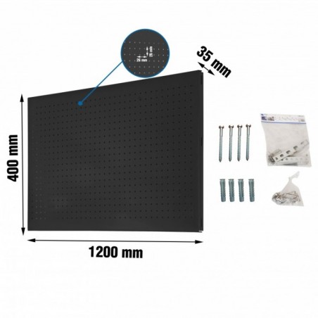 PANELCLICK 1200x400 ANTRACITA + 22 HOOK + 3 ACCE
