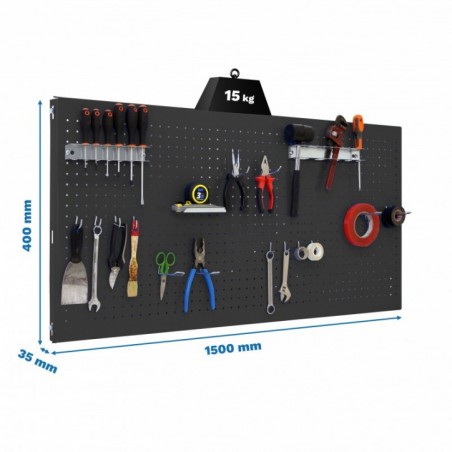 PANELCLICK 1500x400 ANTRACITA + 14 HOOK + 3 ACCE