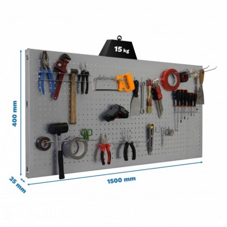 PANELCLICK 1500x400 GRIS + 22 HOOK + 3 ACCE