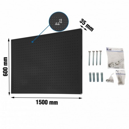 PANELCLICK 1500x600 ANTRACITA + 22 HOOK + 8 ACCE
