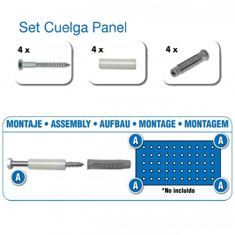 SET CUELGA PANEL PERFORADO