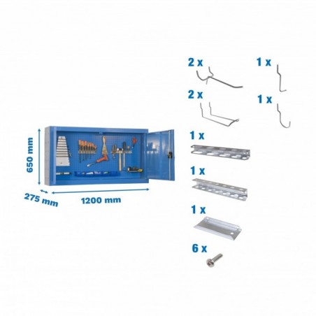 CABINET TOOLS MON. 650x1200mm AZUL+ 9 ACCS