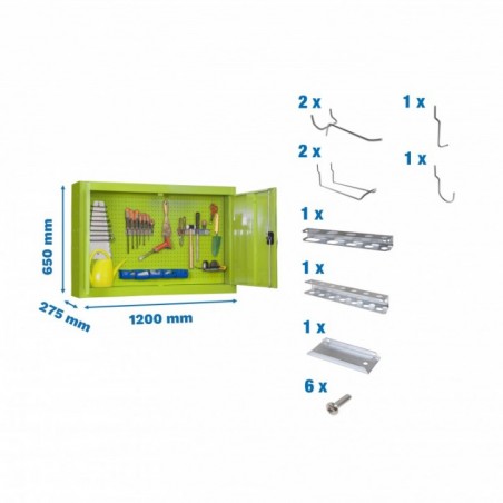 CABINET TOOLS MON. 650x1200mm VERDE+ 9 ACCS