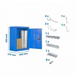 CABINET TOOLS MON. 650x500mm AZUL+ 9 ACCS