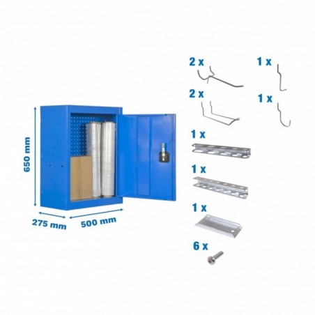 CABINET TOOLS MON. 650x500mm AZUL+ 9 ACCS