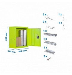 CABINET TOOLS MON. 650x500mm VERDE+ 9 ACCS