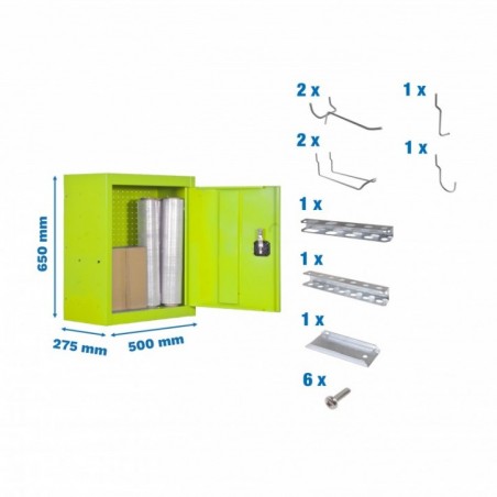 CABINET TOOLS MON. 650x500mm VERDE+ 9 ACCS