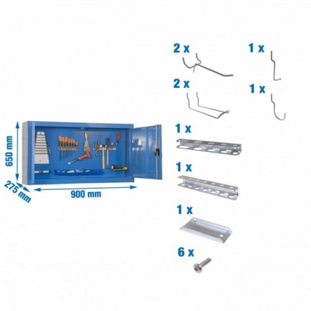CABINET TOOLS MON. 650x900mm AZUL+ 9 ACCS