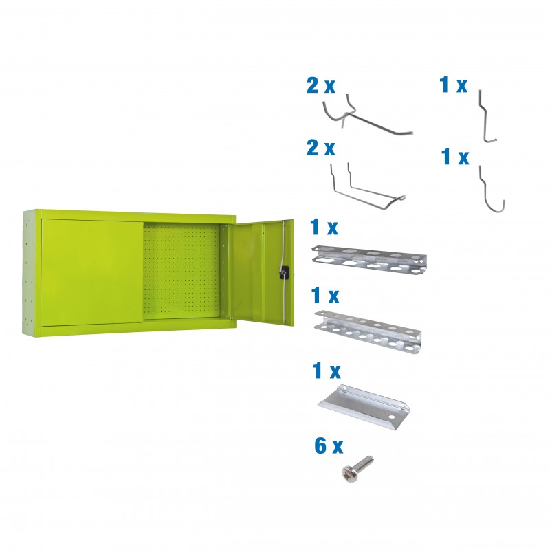 CABINET TOOLS MON. 650x900mm VERDE+ 9 ACCS